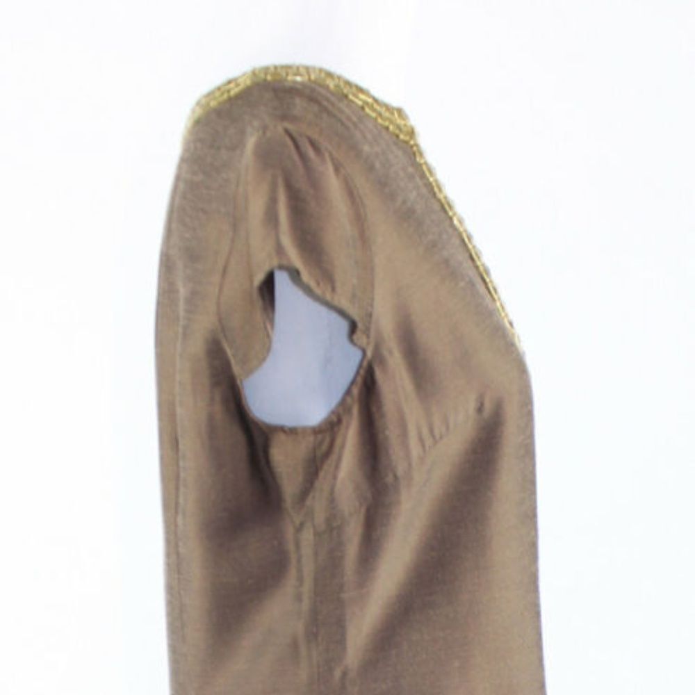 Light brown SHERRIE BLOOM cap sleeve shift dress10 - Picture 6 of 8